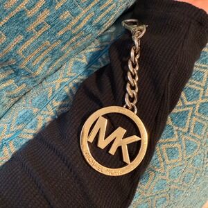 Michael Kors Gold Key Chain Purse bag Charm Emblem Authentic MK logo chain